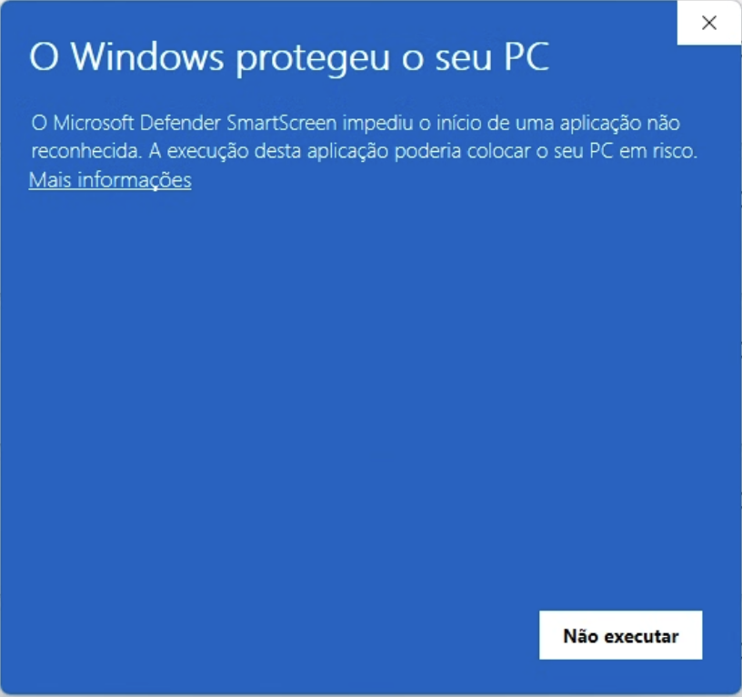 Ecrã azul do Windows: O Windows protegeu o seu PC, com a ligação Mais informações